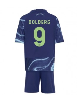 Detské Futbalové oblečenie Ajax Kasper Dolberg #9 2025-26 Krátky Rukáv - Preč (+ trenírky)